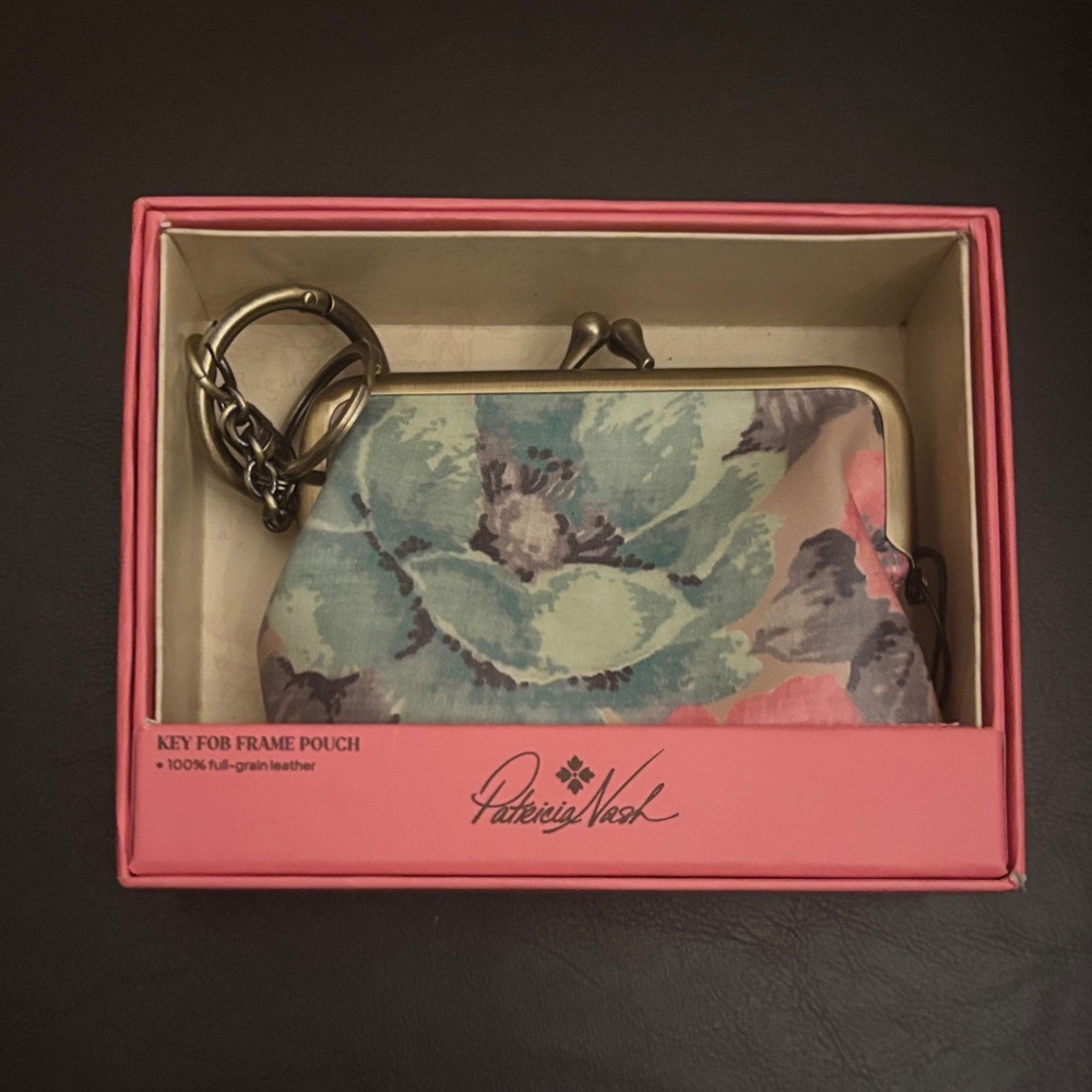 Patricia Nash Floral Leather Key Fob Pouch